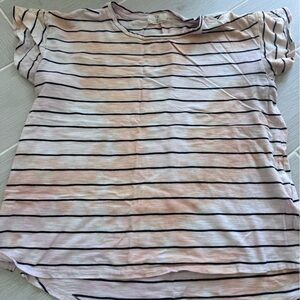 Striped Tye Dye Pink Short Sleeve Women's Tee